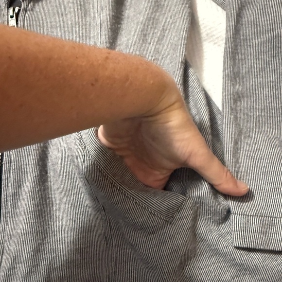 Cabi Drop-off pinstripe zip-up - gray color - Picture 11 of 13